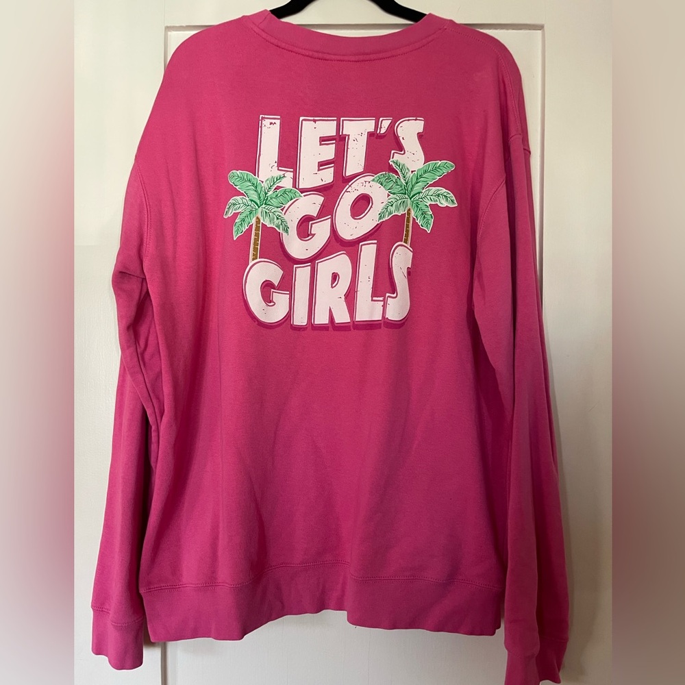 Living Fully Mallory Ervin Let’s Go Girls Palm Tree Sweatshirt XL
